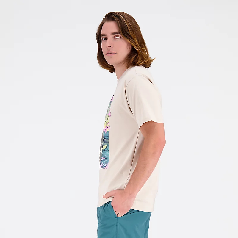 Heren T-shirt met korte mouwen en AT Graphic katoenen print - TIMBERWOLF