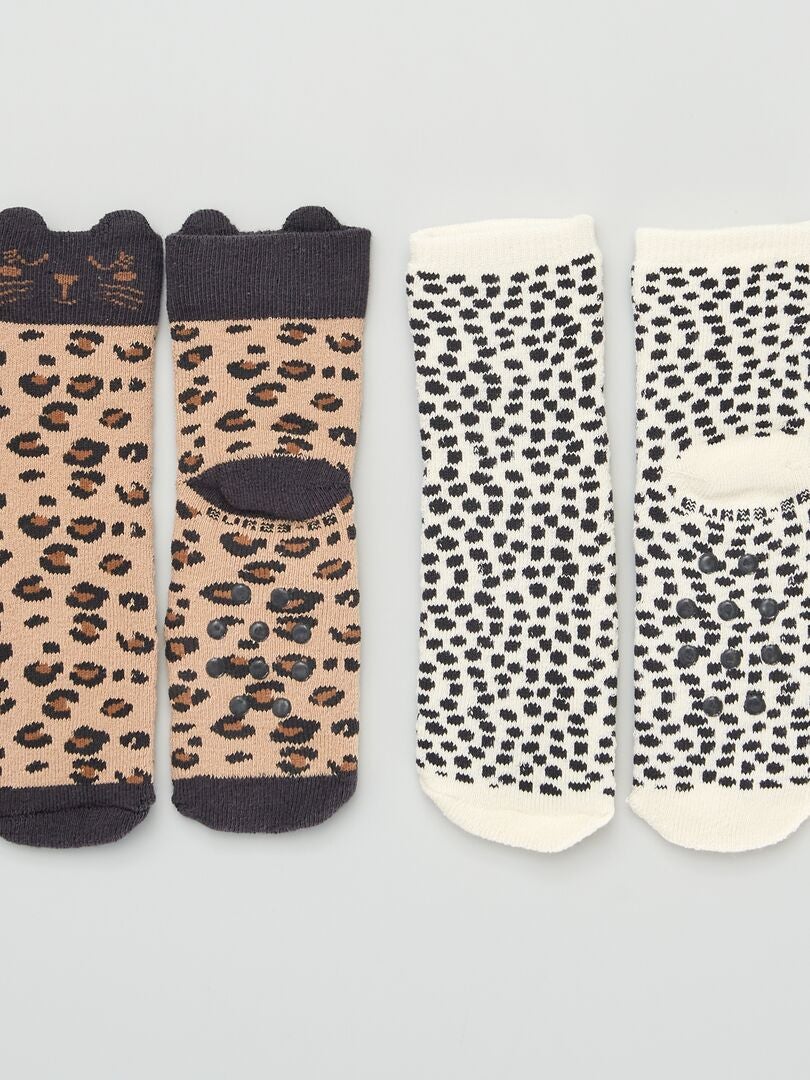 Conjunto de 2 pares de meias antiderrapantes - PRETAS