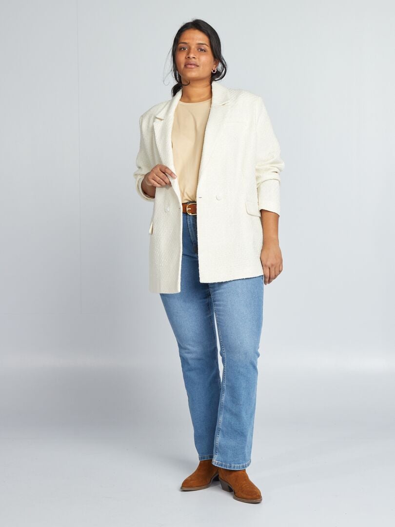 Effen T-shirt met korte mouwen - BEIGE