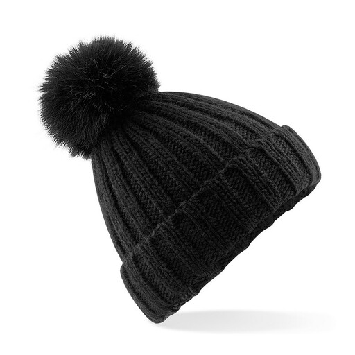Gorro De Punte Cu Pompon De Pelo Syntético Model Verbier Beechfield