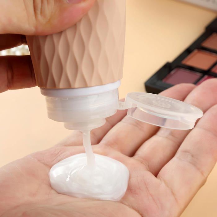 Flacons de Voyage - TWINBIRD - Silicone - Étanches - Sans BPA - 90 ml - Abricot