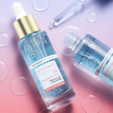 Eveline Serum Shot 2% Hyaluronic Acid Intense Hydrating Kasvoseerumi Kuivalle Iholle 30 ml