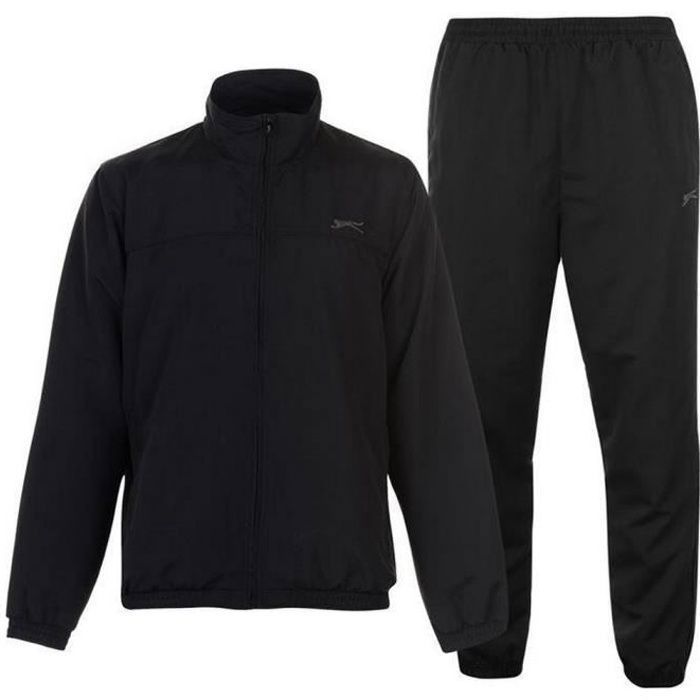 Men's Jogging Suit - Slazenger - Plus Size - Black - Breathable - Long Sleeves