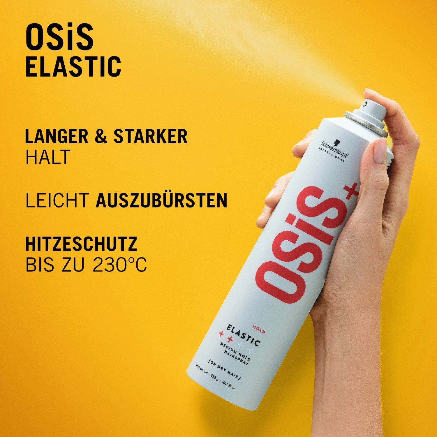 Schwarzkopf Professional OSiS+ Hold Elastic plaukų lakas, 300 ml