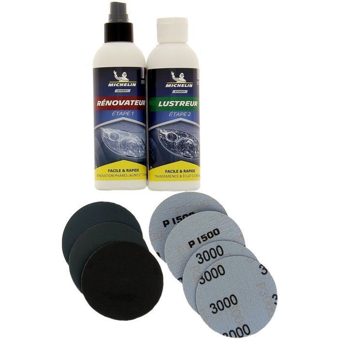 Kit EXPERT rénovation optiques de phares - MICHELIN - spécial contrôle technique - Simple et rapide