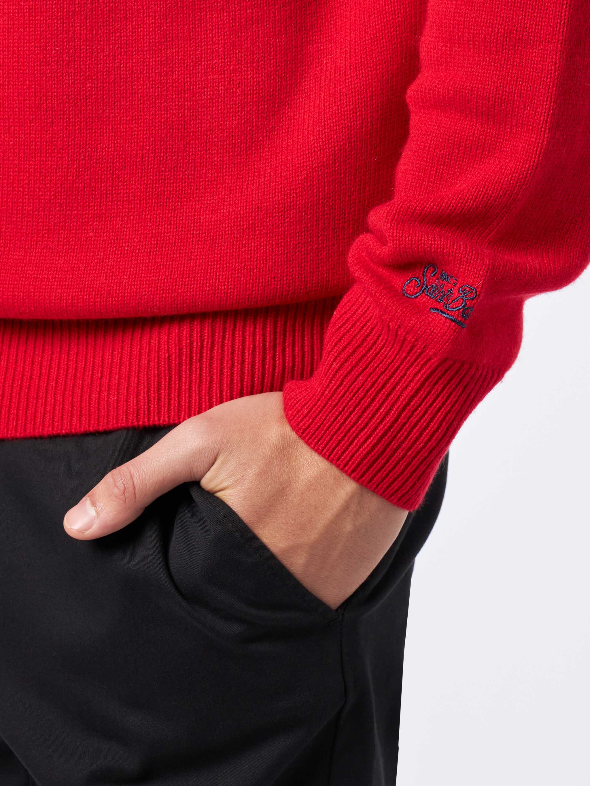 Suéter rojo de estilo noruego para hombre