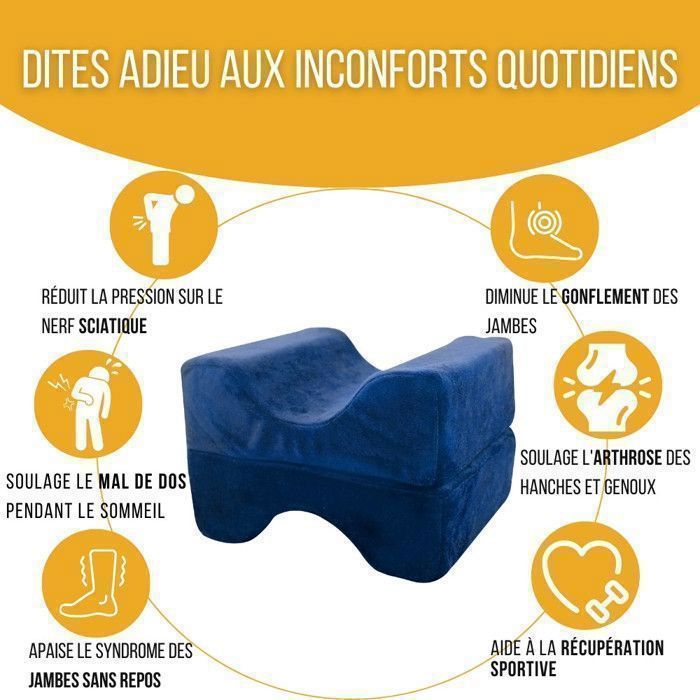 Ergonomic Knee Pillow for Sleeping - Orthopedic Pillow - Memory Foam Between the Legs Pain Relief 25 x 20 x 17 cm
