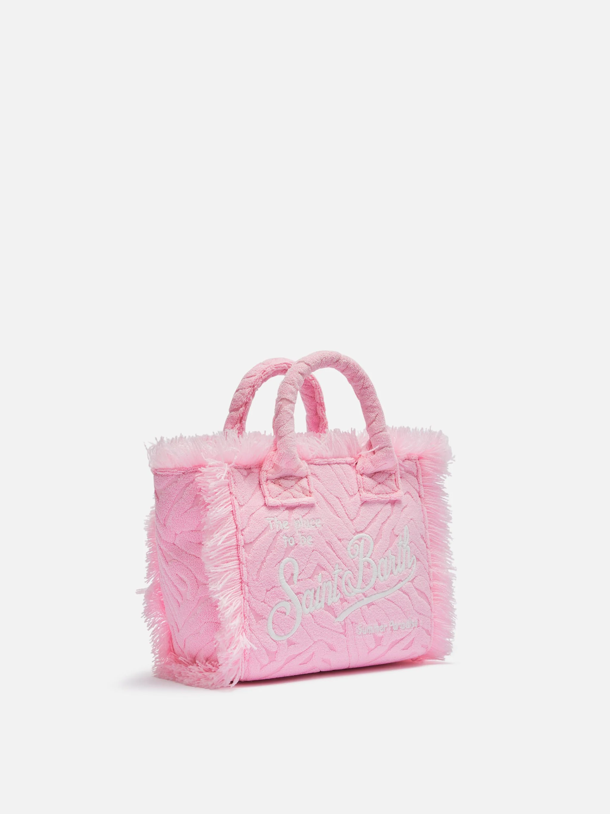 Mini Vanity Sponge Bag con stampa zebrata rosa in rilievo