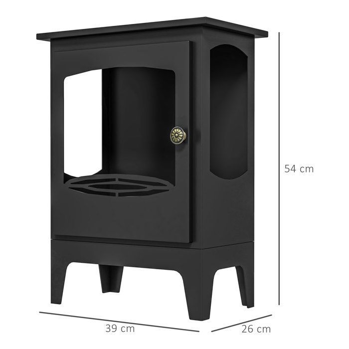 Chimenea de bioetanol independiente - HOMCOM - con depósito de 1,2 L - cubre de 20 a 25 m² - 39 x 26 x 54 cm - negra