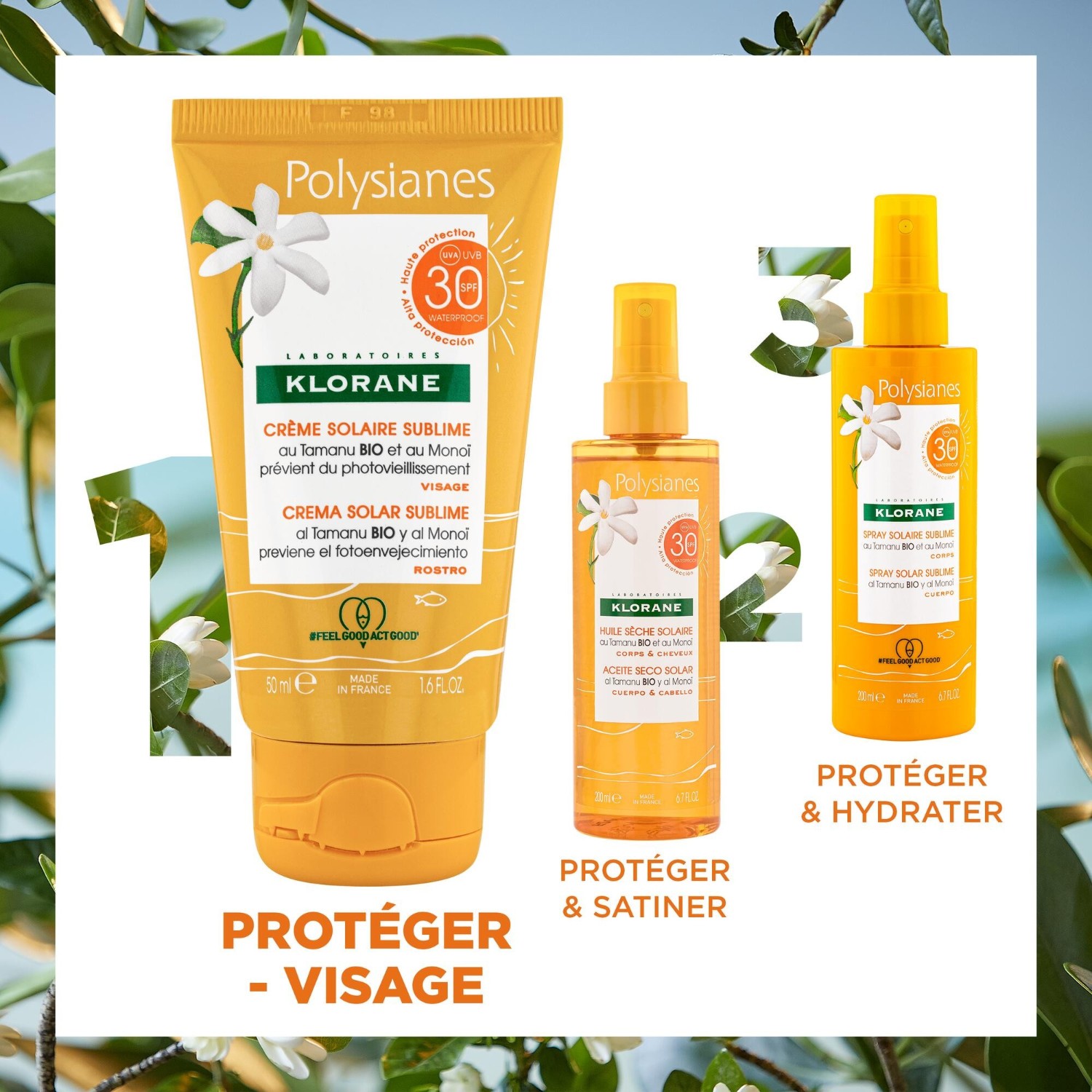 Klorane Crème solaire sublime SPF 30 au Tamanu BIO et Monoï