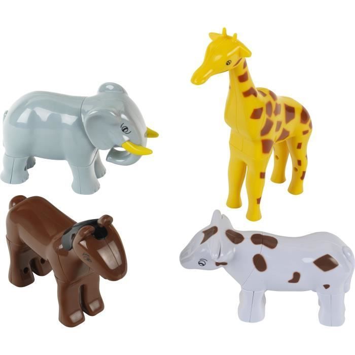 Magnetische dieren - KLEIN - 0065 - 4 grote dieren, grappige puzzel, open doos - 16 stukjes - Geschikt voor kinderen vanaf 12 maanden