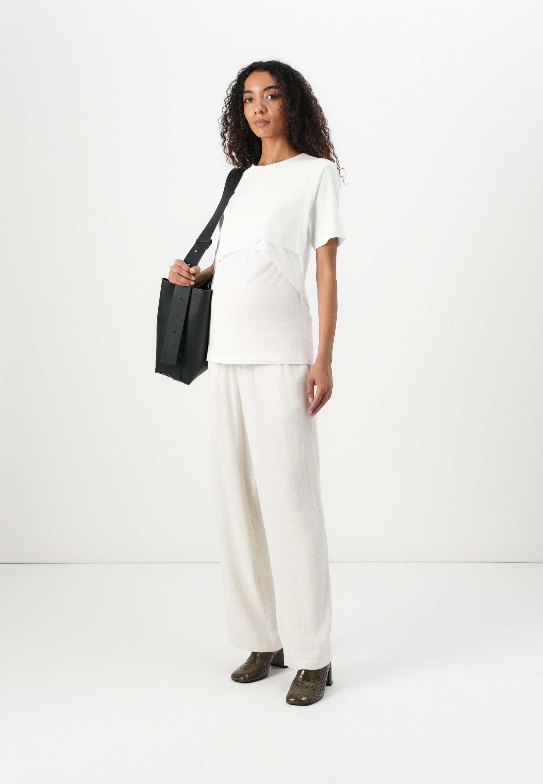ONLY MATERNITY ONLY LIFE NURSING 2-PACK - Basic T-shirt - zwart/wit