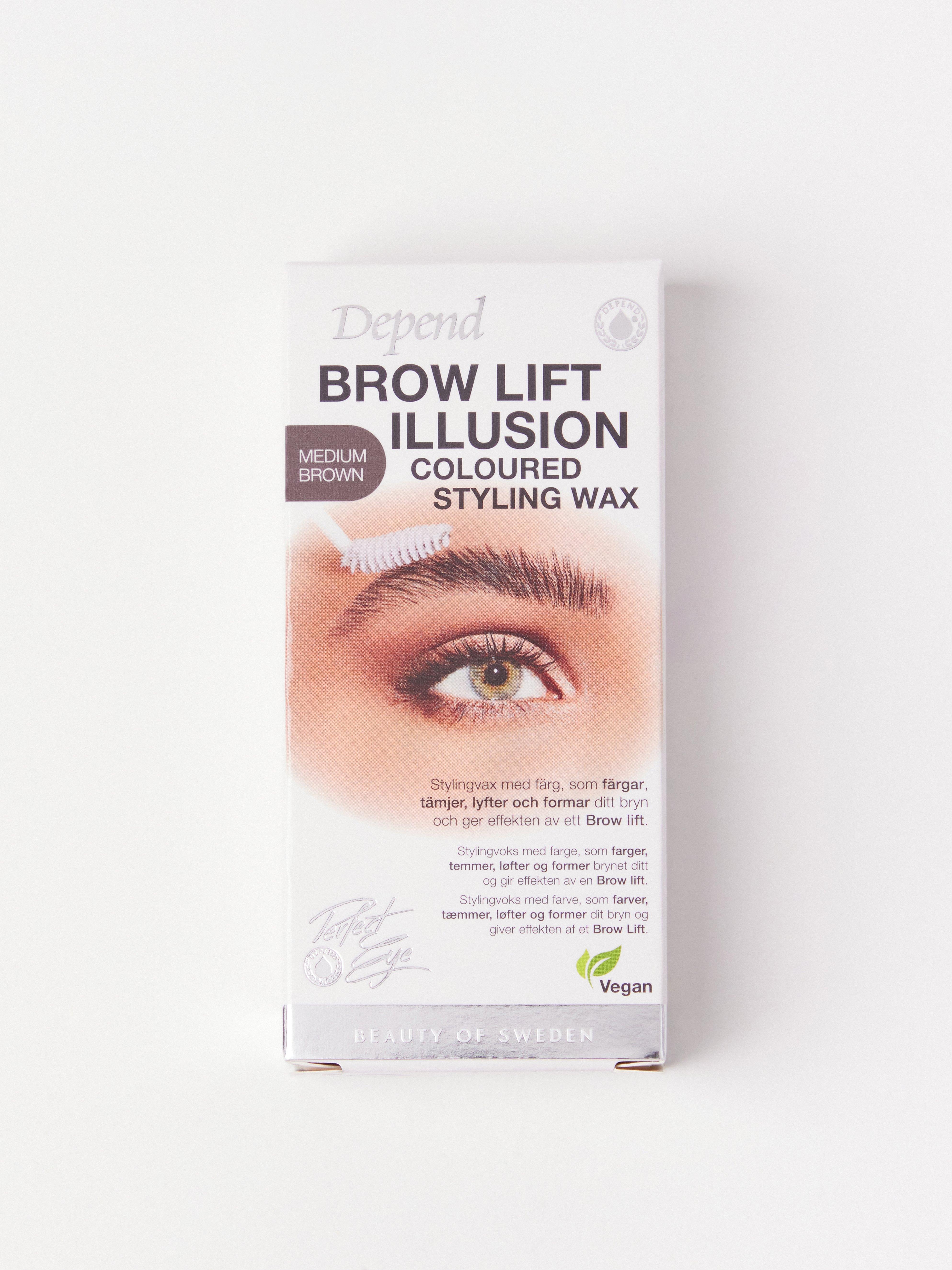 Cera de peinado con color Depend Brow Lift Illusion, MARRÓN MEDIO