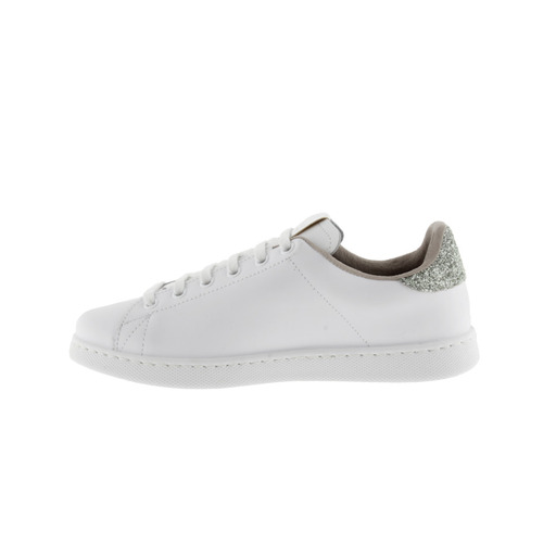 Chaussures de tennis en cuir Victoria avec logo et talon pailleté