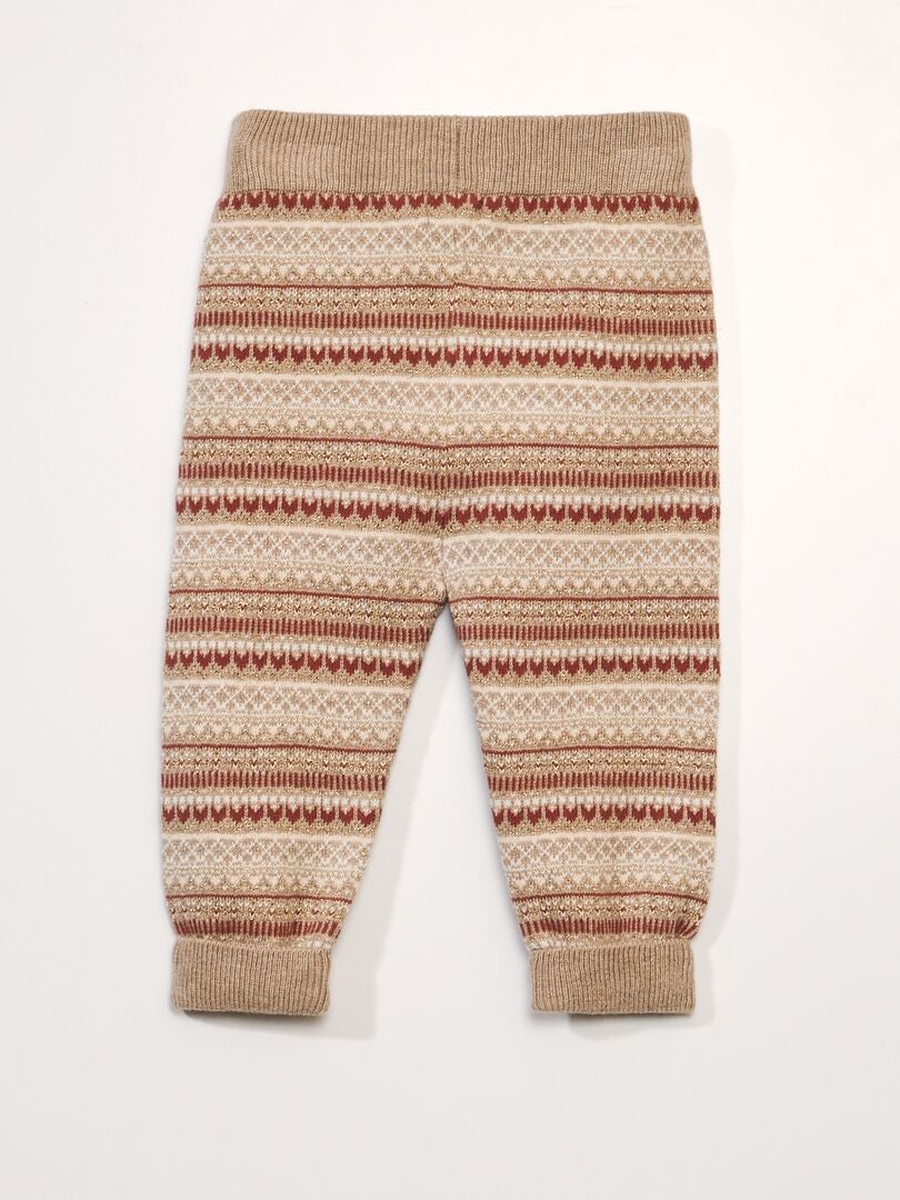 Leggings largos con estampado - BEIGE