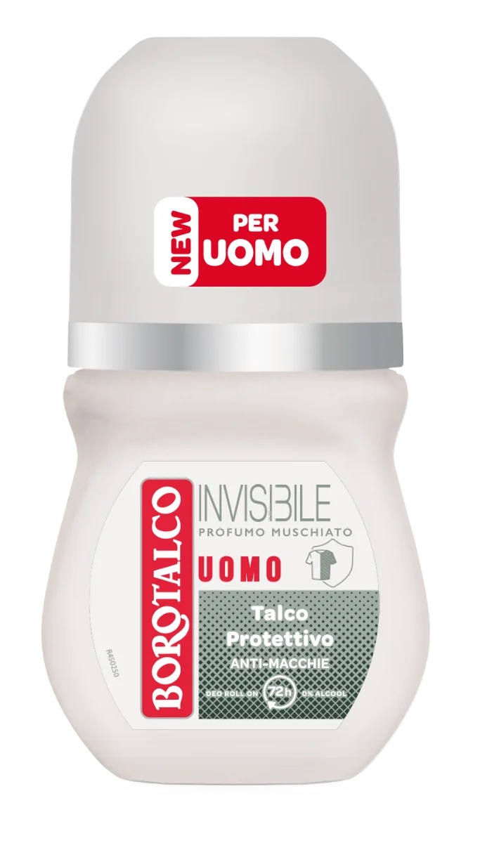 Déodorant roll-on invisible BOROTALCO pour hommes, 50 ml, 72 h