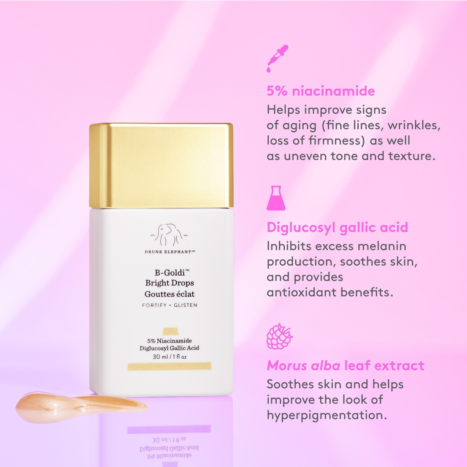 Oživujúce sérum Drunk Elephant B-Goldi™ Bright Drops - 30 ml