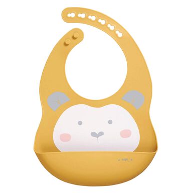 Bavoir en silicone Saro moutarde pour fête, 1 unité
