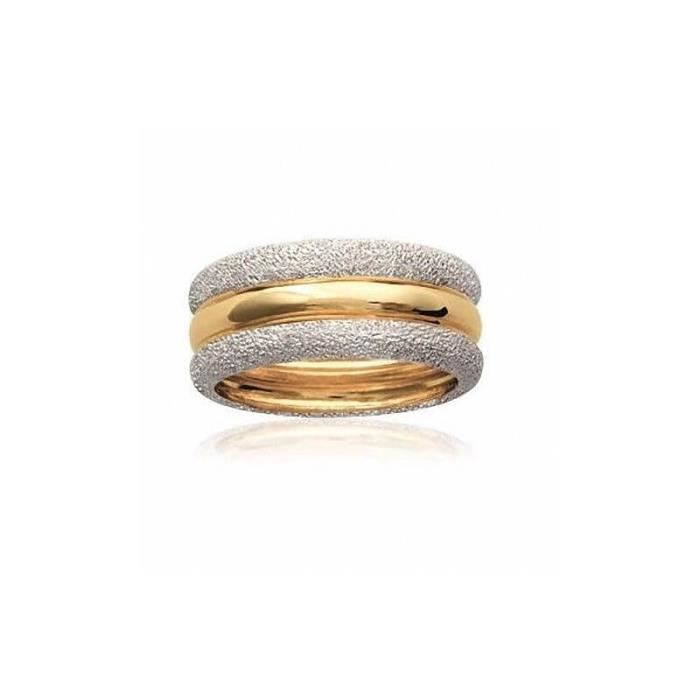 Anillo unisex bicolor con baño de oro de 18 quilates, tallas de la 56 a la 64.