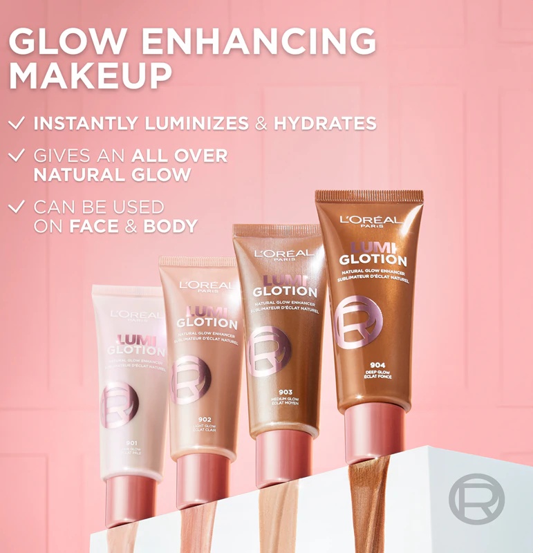 „L'Oréal Paris Lumi Glotion“ drėkinamasis kreminis skaistintuvas