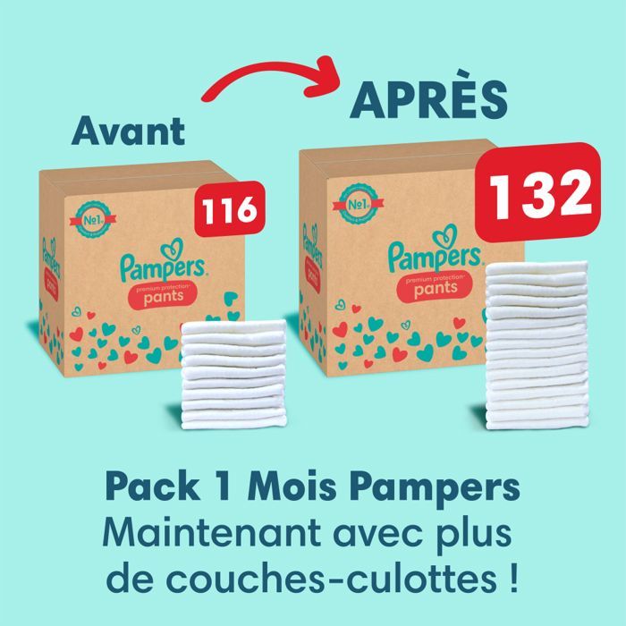 Pampers Premium Protection Pants, taglia 6, 132 pannolini