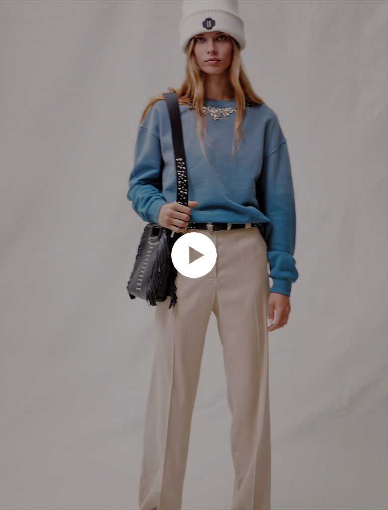 Tweekleurig sweatshirt - Blauw
