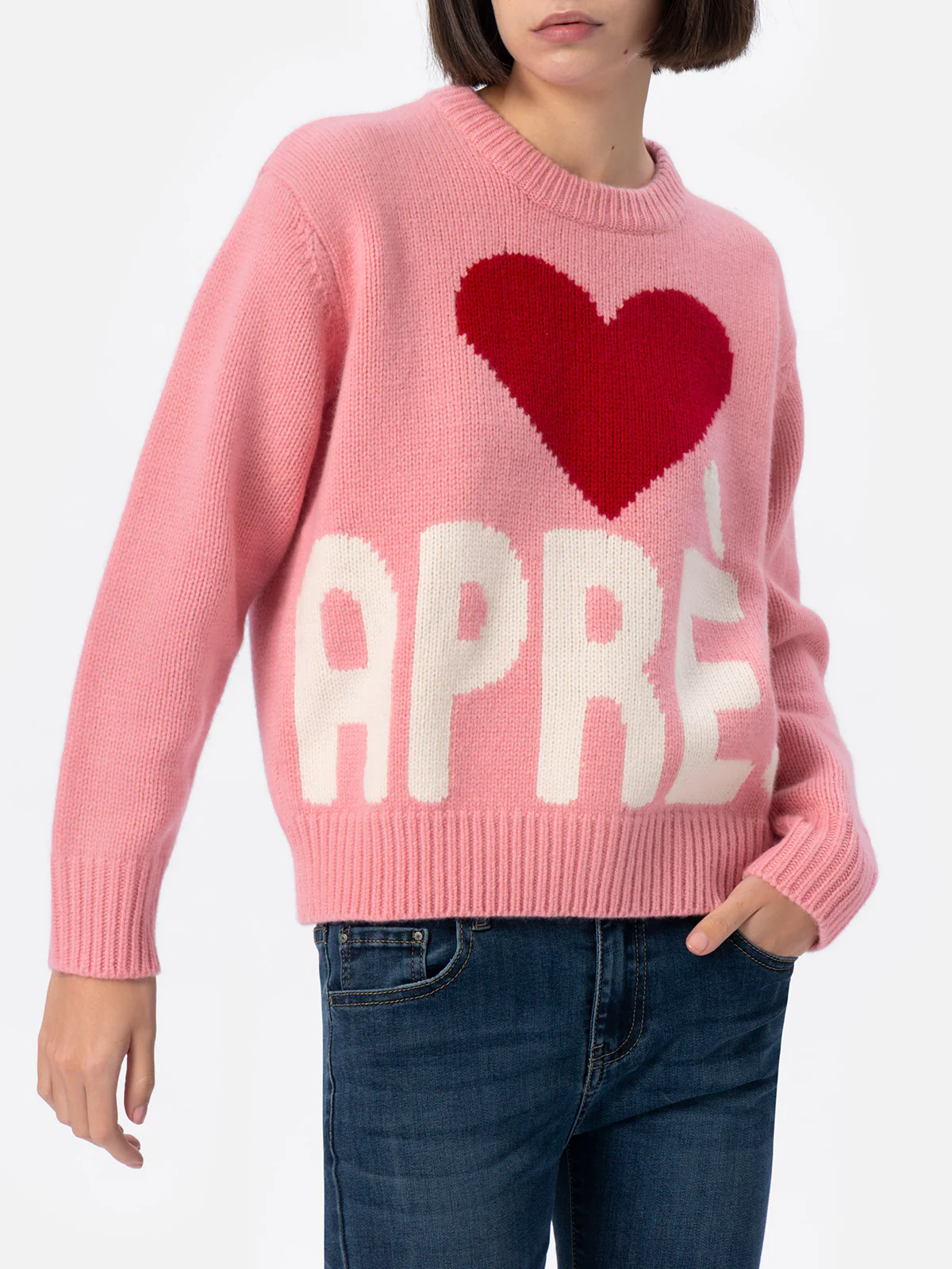 Kyla damestrui in roze Fair Isle-stijl met Apres Ski-jacquardprint