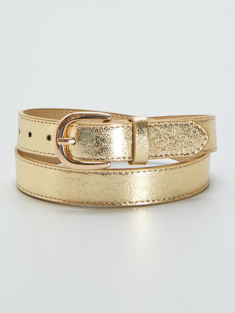 Gestructureerde en iriserende riem - BEIGE