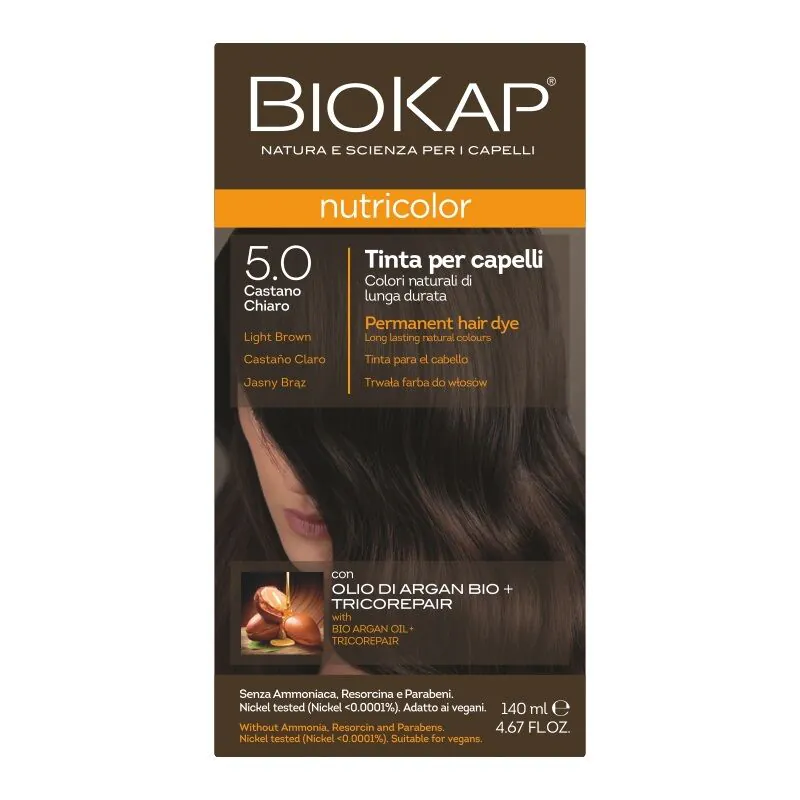 Biokap Nutricolor Farba do włosów, 5.0 Jasny Brąz