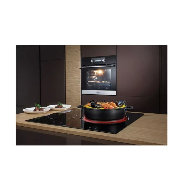 Piano cottura in vetroceramica Hisense da 60 cm a 3 fuochi, 5700 W, nero - E6332BSCE