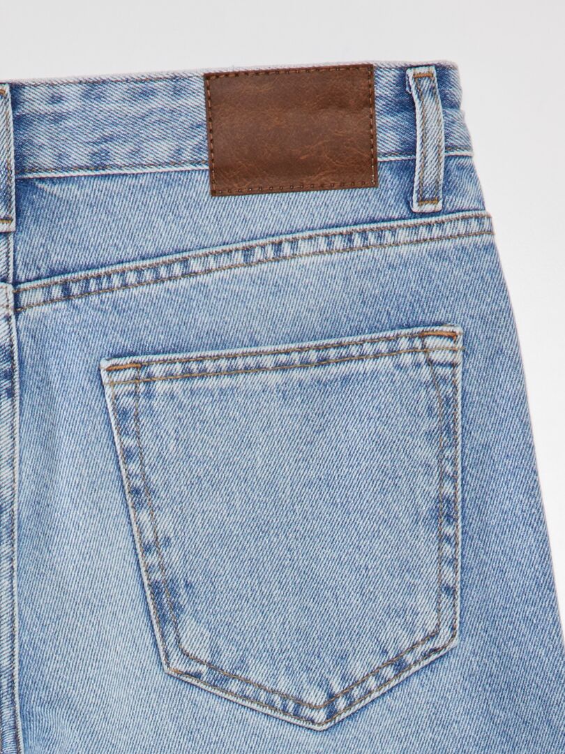 Calça jeans reta com 5 bolsos - L30 - AZUL