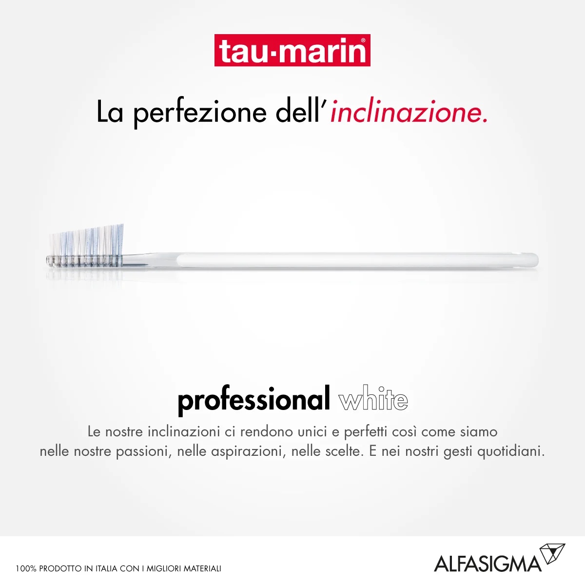 Cepillo de dientes antibacteriano blanco profesional Tau-marin de ALFASIGMA TAU MARIN