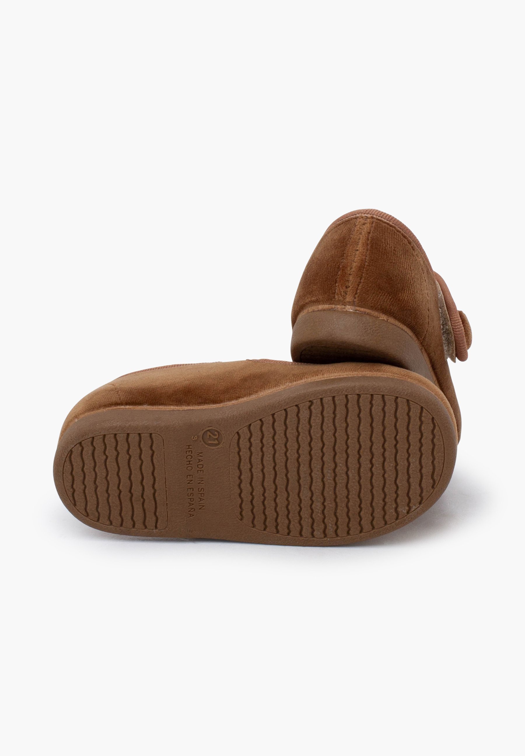 Pisamonas Mary Janes met klittenbandsluiting en knoop - Babyschoenen - bruin