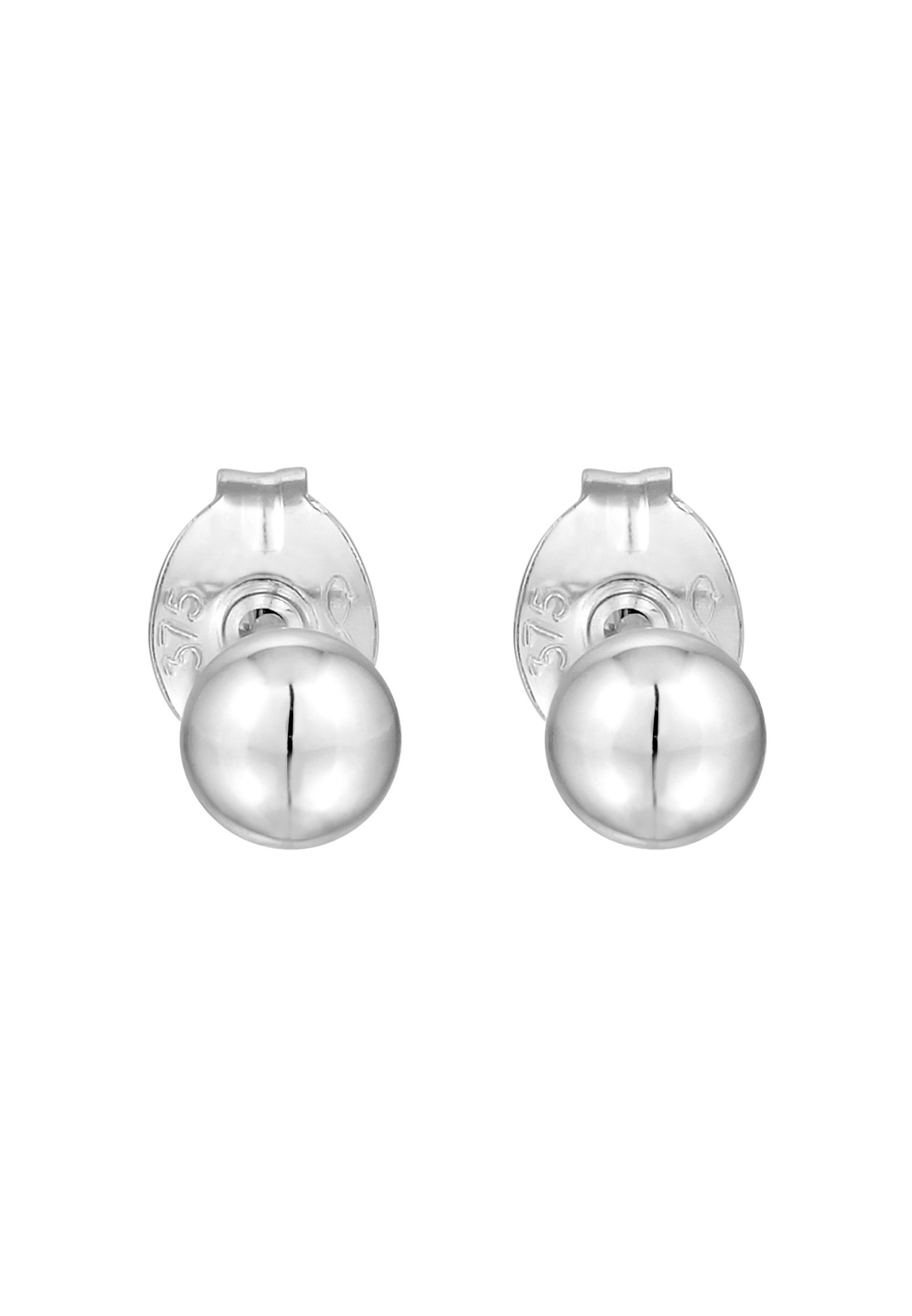 Elli PREMIUM Femmes Clous d'oreilles Boule en or blanc 375