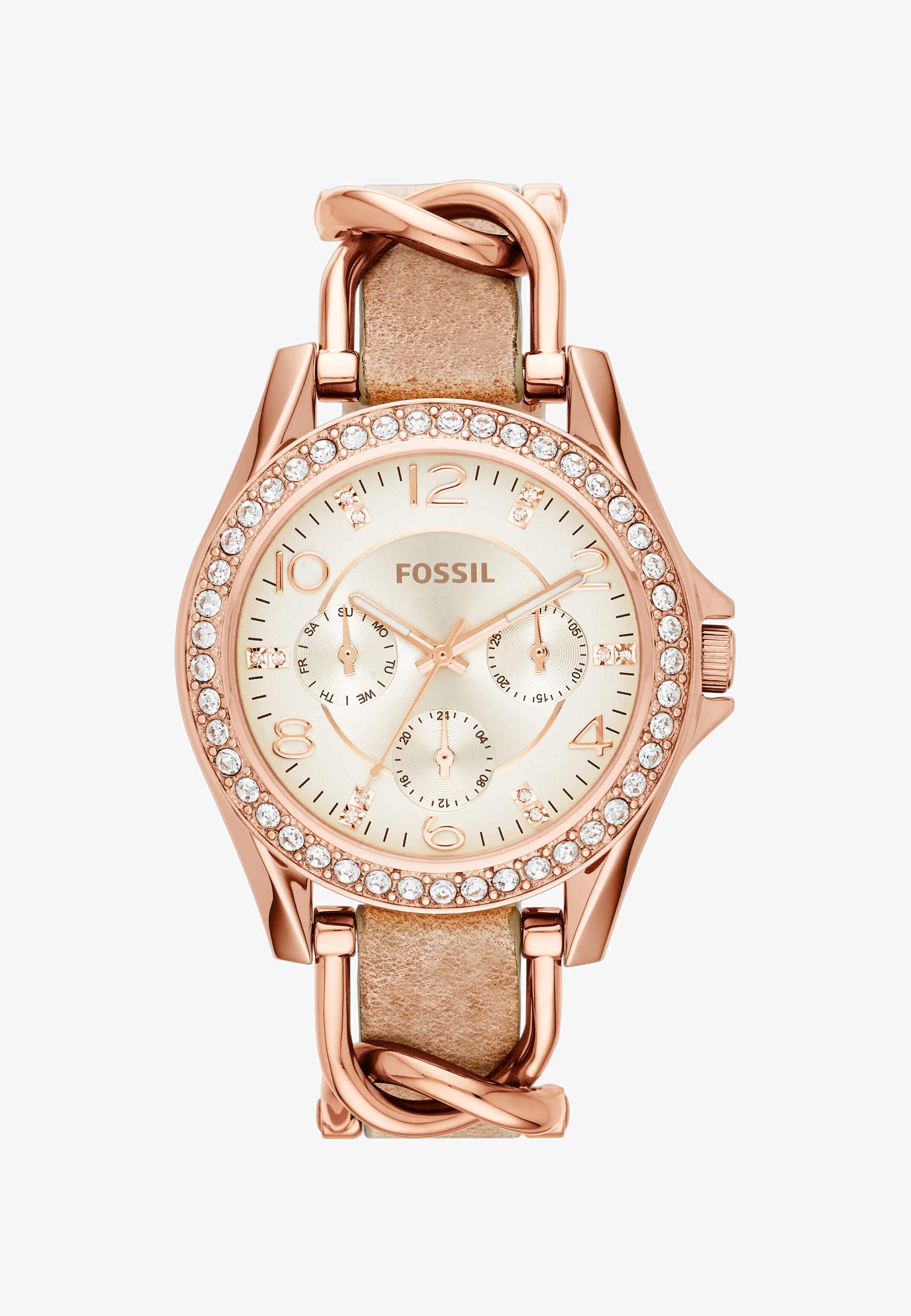 Fossil RILEY - Horloge - roségoudkleurig/lichtbruin