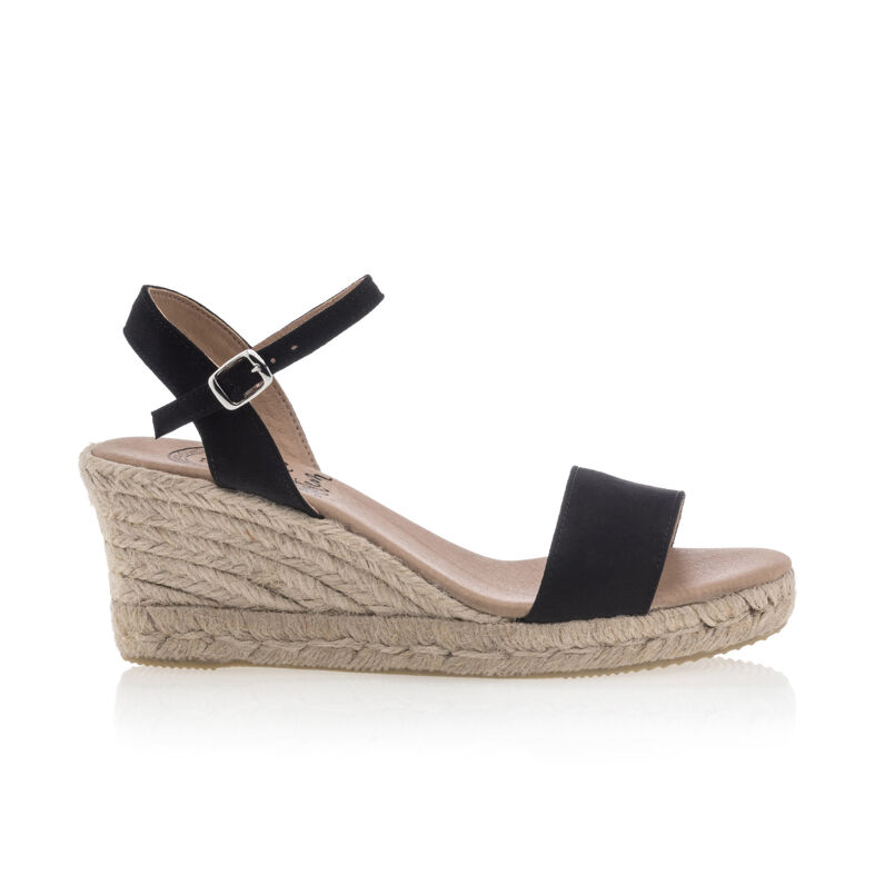 Svarta espadriller med repsulor för kvinnor