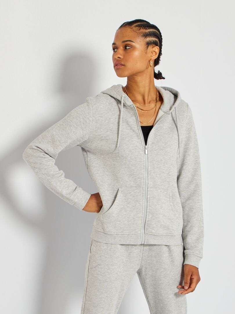 Sudadera con cremallera - GRIS