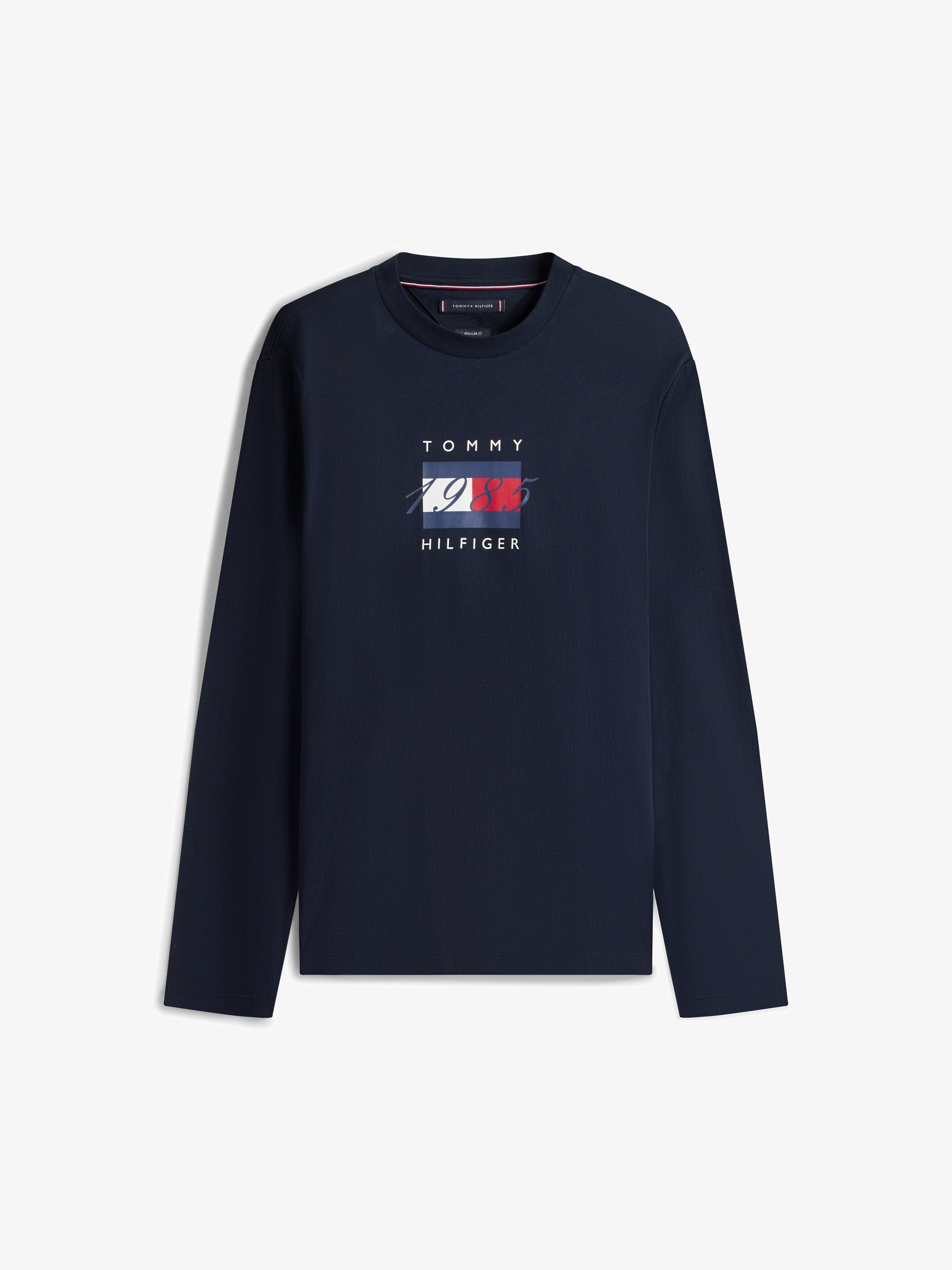 Tommy Hilfiger T-shirt à manches longues à motif drapeau linéaire - ciel du désert