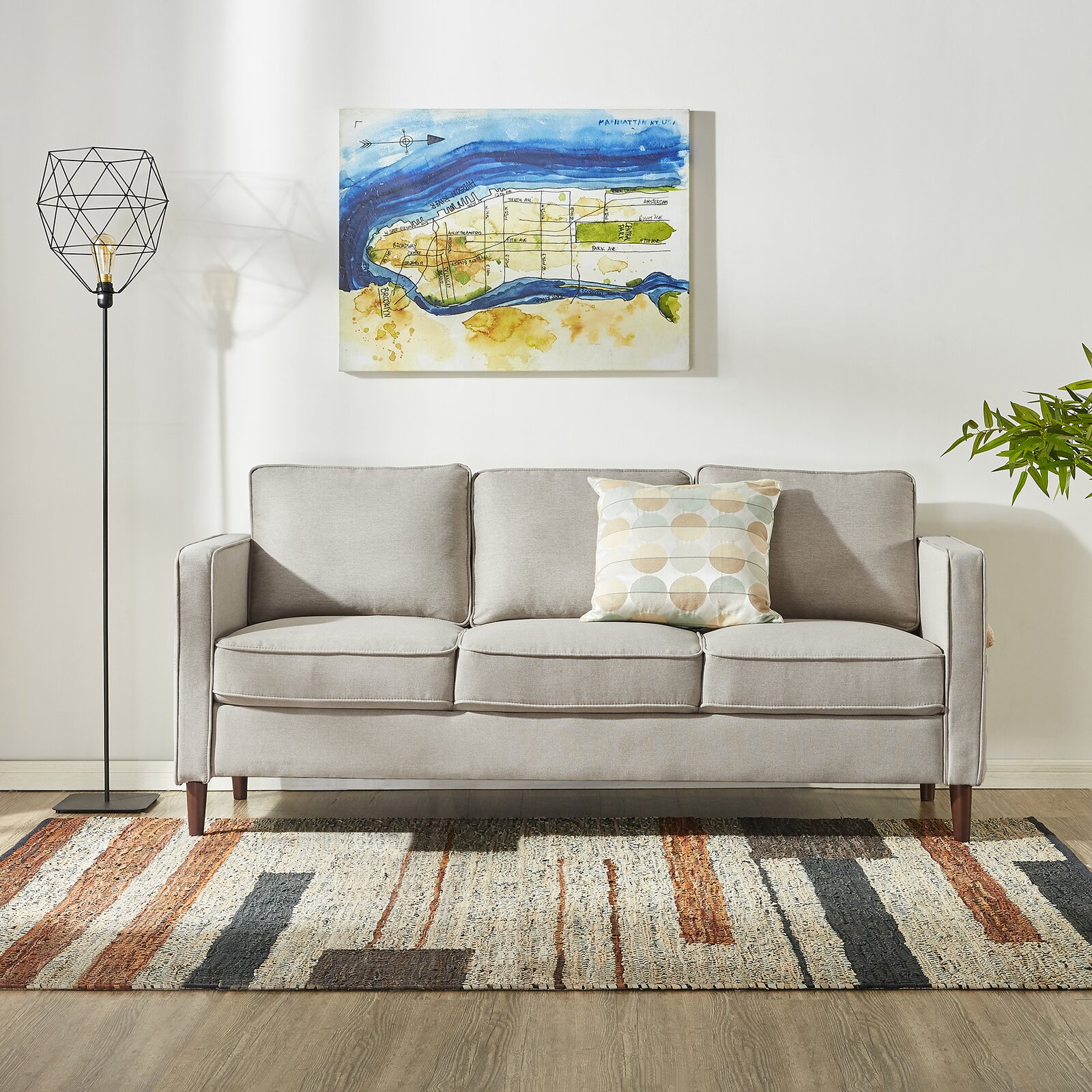 Hana 73” Square Arm Sofa
