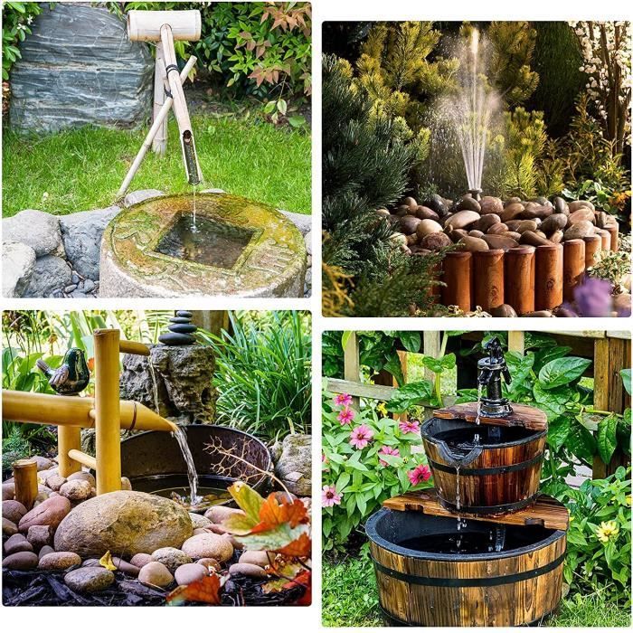 Fontana solare - Pompa per fontana solare da giardino da 2,0 W con 6 ugelli per vasca per uccelli, piscina, decorazione