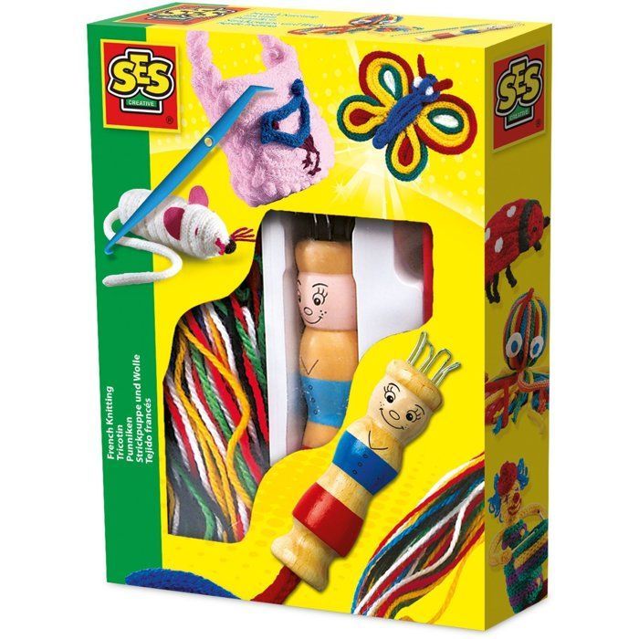 SES Creative - Breiset - Breiset voor kinderen - Creatieve knutselactiviteit - Houten breipop - Weefgereedschap - 5+
