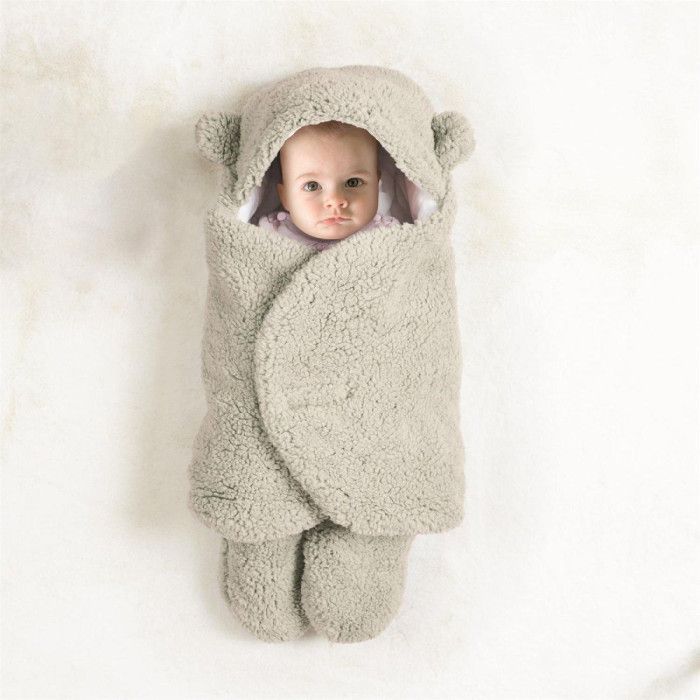 Saco de dormir para niños - Tom y Zoe - Osito de peluche - Polar - Suave - Gris