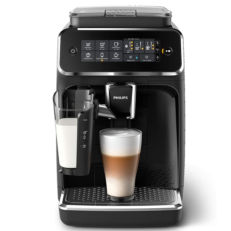 Máquina de café expresso totalmente automática Philips Série 3200 com LatteGo, preta (recondicionada)