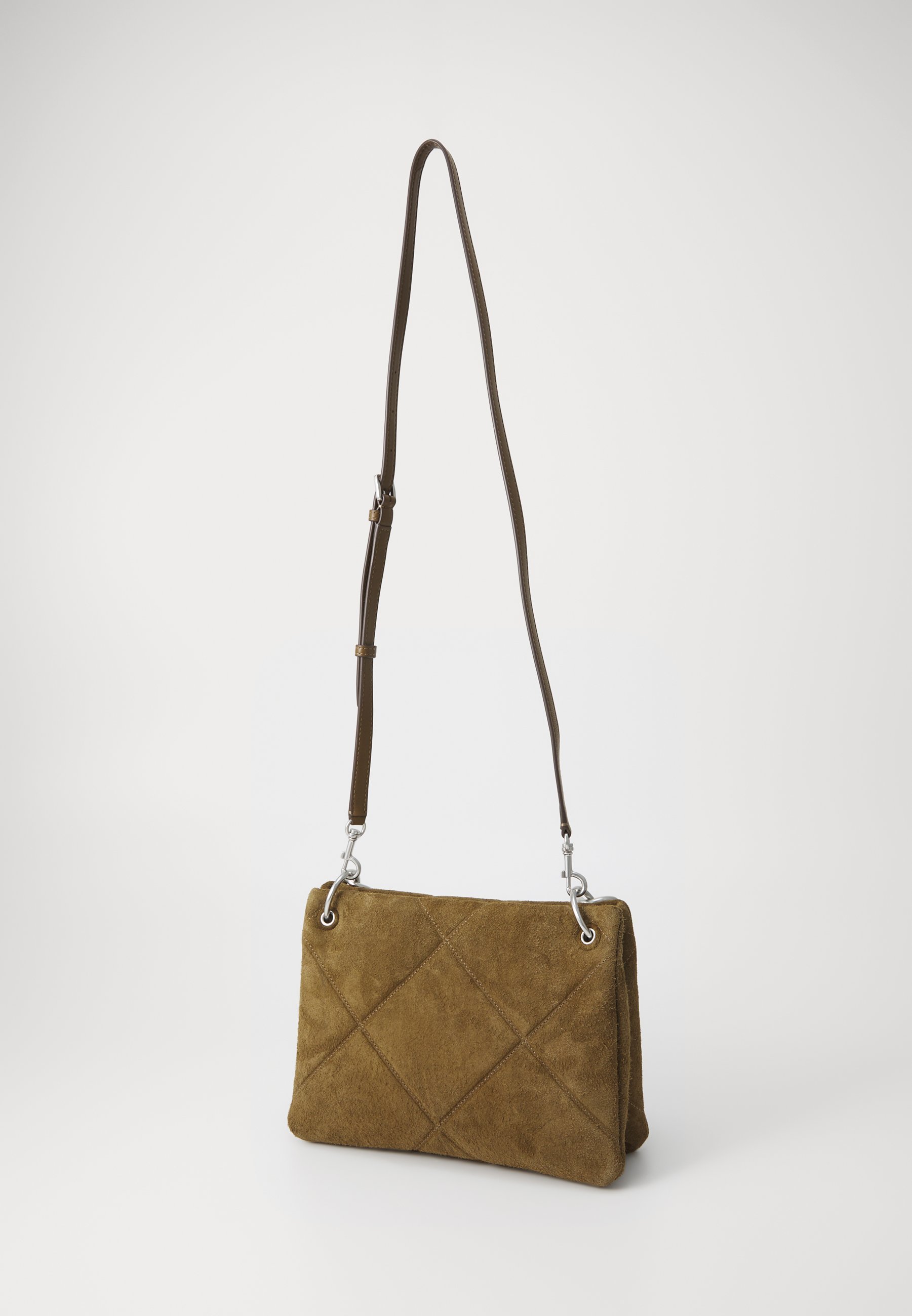 Sac à bandoulière Tory Burch KIRA DIAMOND QUILT SUEDE PETIT - Olive foncé
