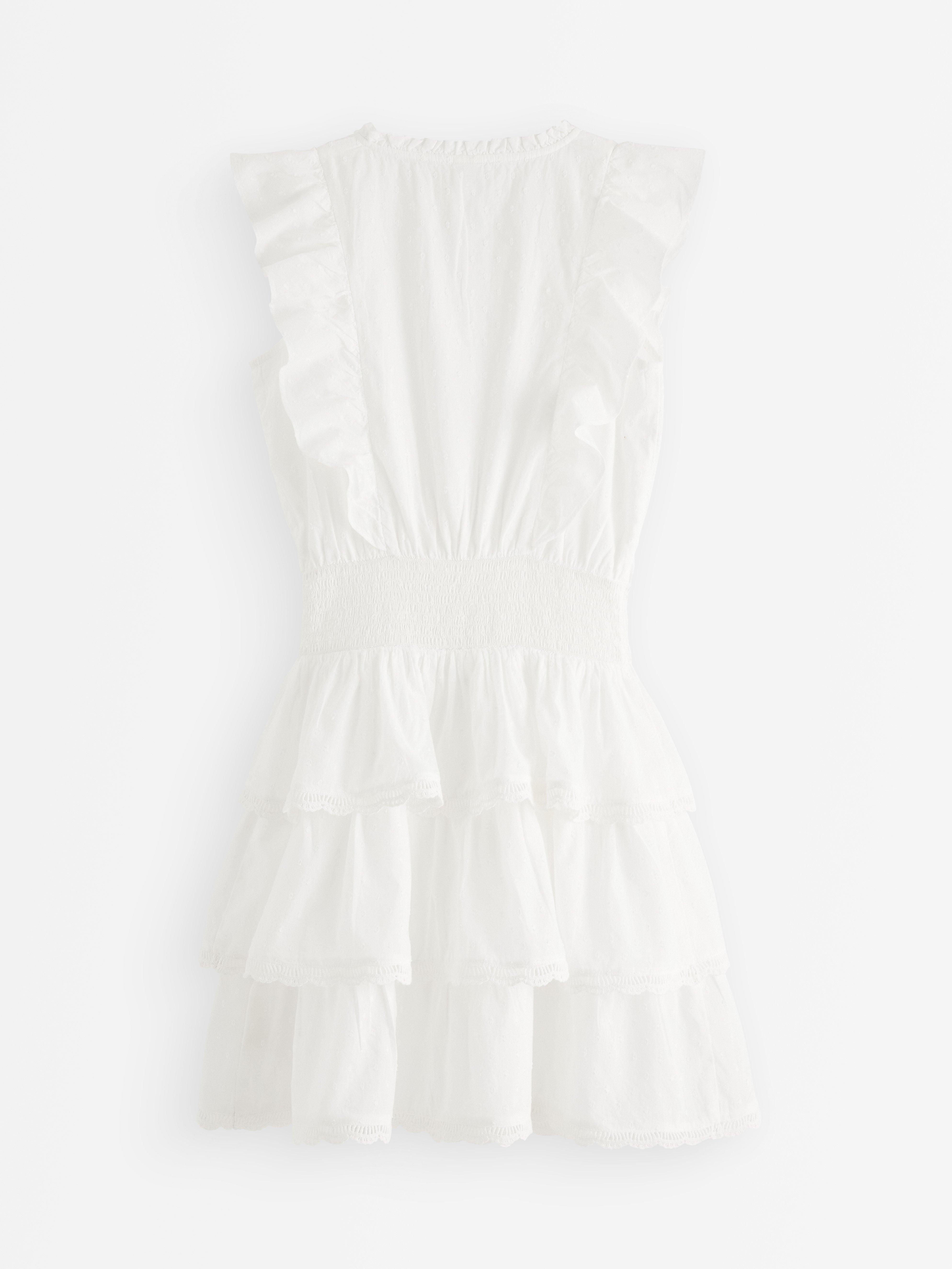Rochie cu volane Off White