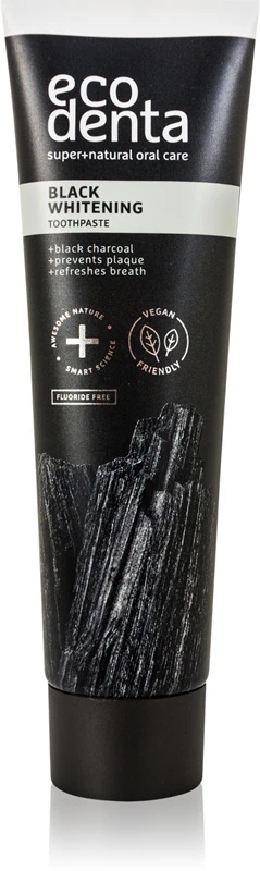 Ecodenta Expert Black Whitening melna balinoša zobu pasta bez fluorīda