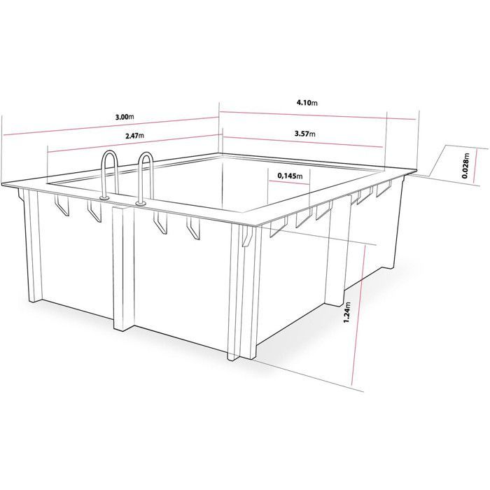 Piscine bois rectangle 