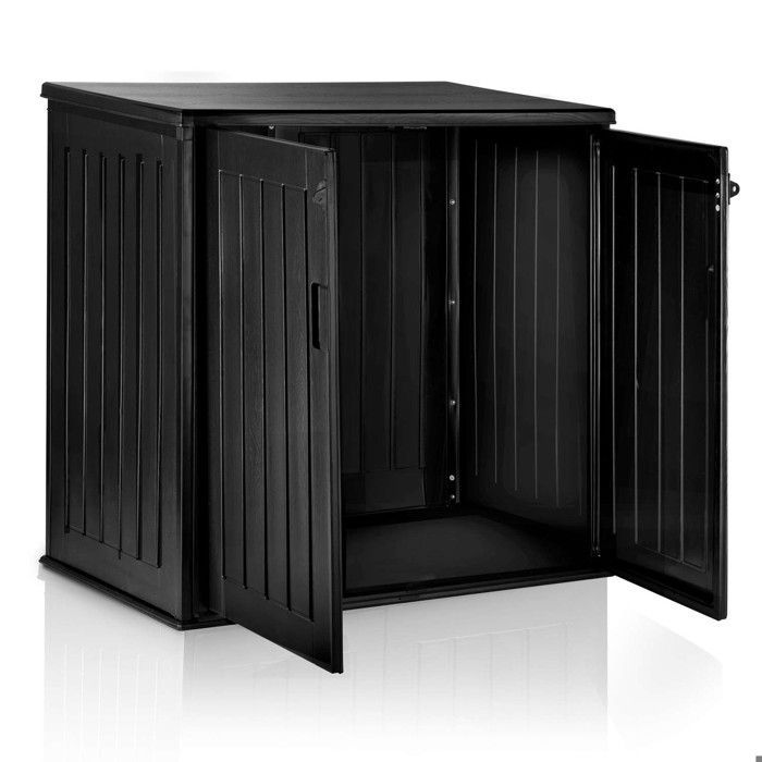 Plonos Garden Storage Box - 116x112.5x71 cm - 775 L - Black - Weatherproof - Padlockable