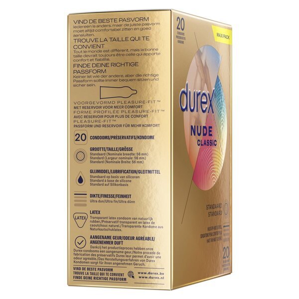 Kondómy Durex Nude<br>Zdravotnícka pomôcka - 20 kusov
