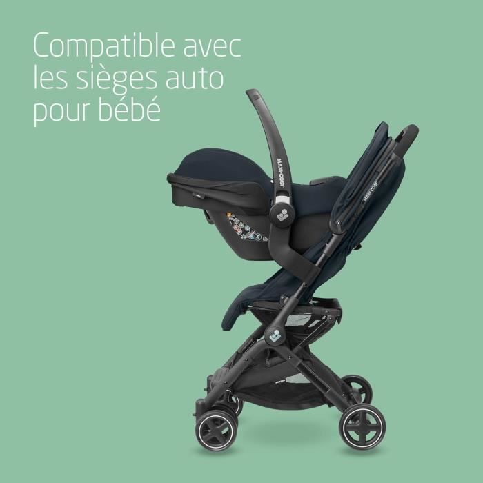 MAXI-COSI Poussette canne ultra compacte Lara 2, de la naissance à 4 ans, jusqu'à 22 kg, pliage facile, Essential Graphite